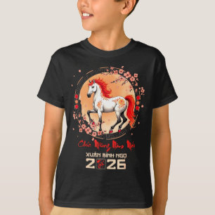 Tet 2026 Vietnamees jaar paard zodiak maan Chinees T-shirt