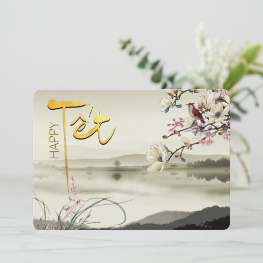 Tet Hoa Anh Dao Vietnamees Nieuwjaar RFCI Save The Date (Staand voorkant)