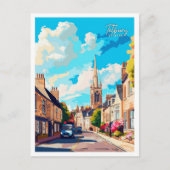Tetbury England Art vintage reisillustratie Briefkaart (Voorkant)