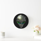 Tête Alien métallique 02 Horloge murale (Maison)