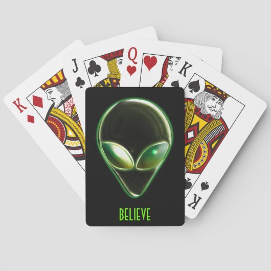 Tête Alien métallique 04 Bicycle® Cartes de jeu (dos)