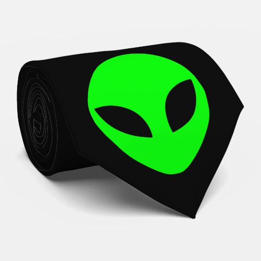 Tête Alien verte cravate (Roulé)