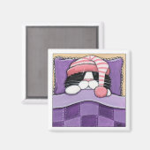 Tête couchée - Aimant de chat (Recto/Verso)