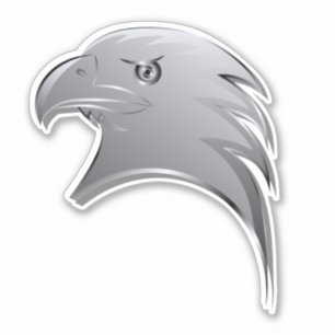 Tête d'aigle en argent - Sticker en vinyle de Cont