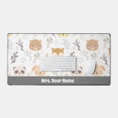 Tête D'Animal Adorable Et Motif Floral (Clavier et souris)