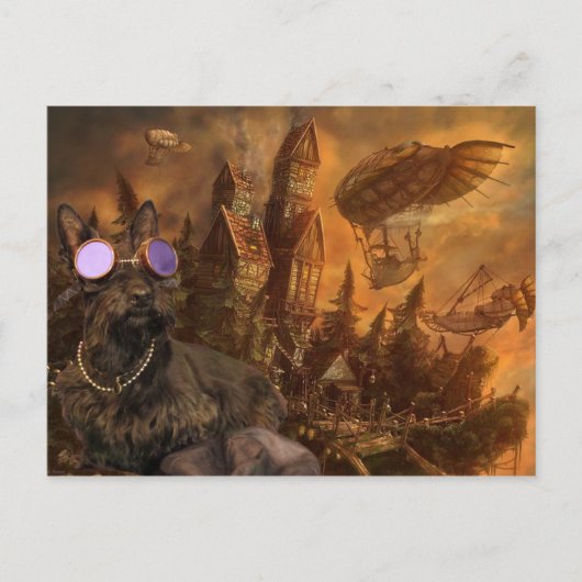 Tête dans la carte postale de nuages (Devant)