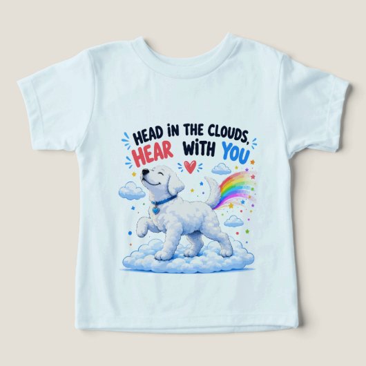 Tête dans les nuages design de chien mignon (Design Recto)