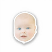 Tête de bébé autocollant photo pour 1er anniversai (Recto)