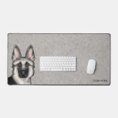 Tête de Berger Allemand Silver Sable et nom person (Clavier et souris)