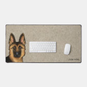 Tête De Berger Allemande Noire Et Tan Et Nom Perso (Clavier et souris)