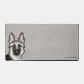 Tête De Berger Allemande Silver Sable Et Nom Perso (Recto)