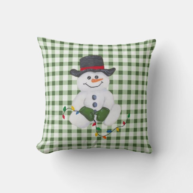 Tête de bonhomme de neige coussin (Recto)
