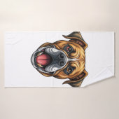 Tête de bouledogue. Chien bouledogue (Serviette de bain)