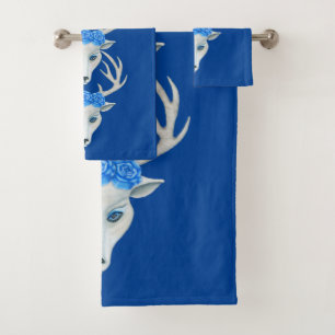 Tête de cerf blanc Whimsical Antlers Joli Rose bl