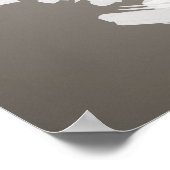 Tête de cerf noir en blanc | Poster (Coin)