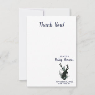 Tête de Cerf Rustique Bleu Floral Baby Girl Merci