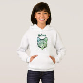 Tête de chat dégradé de vert turquoise (Devant entier)