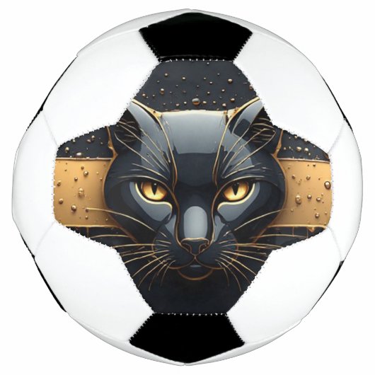Tête de chat noir avec design à gouttes d'or 🐈 (Devant)