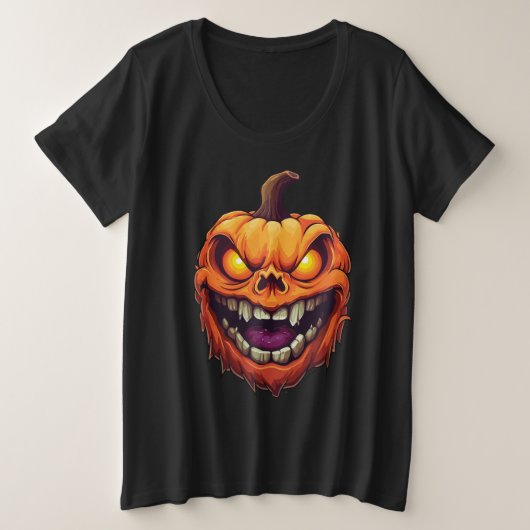 Tête de citrouille grimaçante sinistre (Design devant)