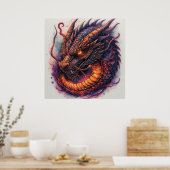 Tête de dragon aux yeux féroces Impression d'art f (Cuisine)