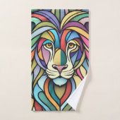 Tête de lion colorée détaillée (Serviette à main)