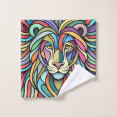 Tête de lion colorée détaillée (Gant de toilette)