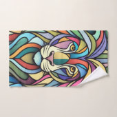 Tête de lion colorée détaillée (Serviette à main)