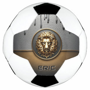 Tête de Lion Doré avec Métal qui Coule 🦁