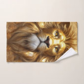 Tête de lion doré superbe (Serviette à main)