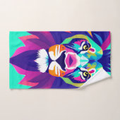 Tête de lion géométrique colorée (Serviette à main)