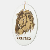 Tête de lion personnalisation Courage ornement per (Gauche)
