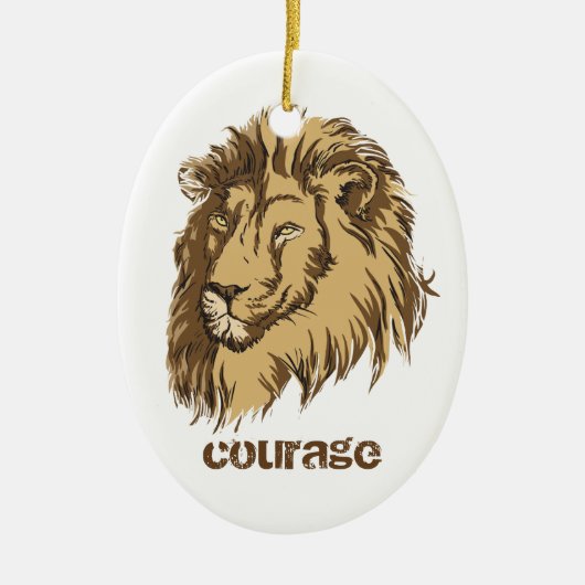Tête de lion personnalisation Courage ornement per (Devant)