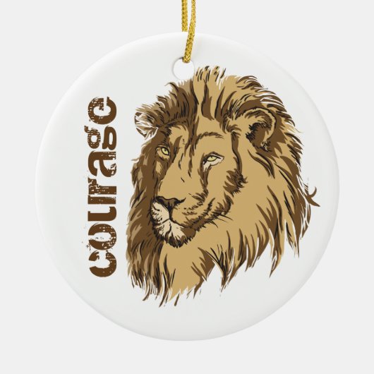 Tête de lion personnalisation Courage ornement per (Devant)