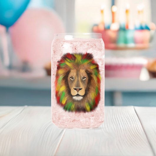 Tête de lion Rasta rouge jaune vert dessin Jamaïqu (Insitu (Baby Shower))