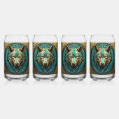 Tête de loup d'or et de turquoise (Dos)