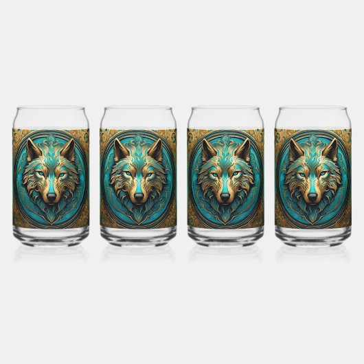 Tête de loup d'or et de turquoise (Recto)