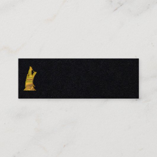 Tête de Loup Doré carte de visite noire mini vert (Devant)