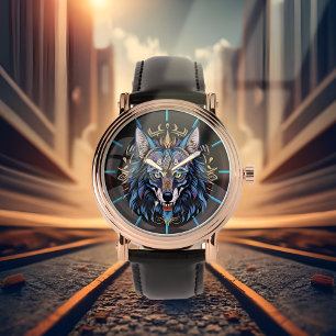 Tête de loup effrayant Montre Mode Mens Luxe