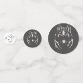 Tête de loup face charbon blanc Confetti (Devant)