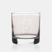 Tête de loup sur verre à whisky rouge (Verso)
