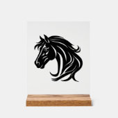 Tête de magnifique cheval noir   (Recto)