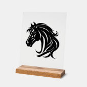 Tête de magnifique cheval noir   (Angle)