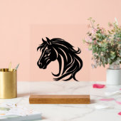 Tête de magnifique cheval noir   (Mariage)