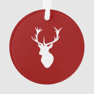 Tête de mâle de cerfs communs de Noël rouge et
