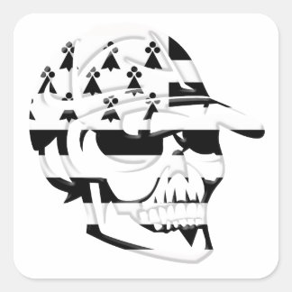 Tête de mort Bretagne Vierkante Sticker