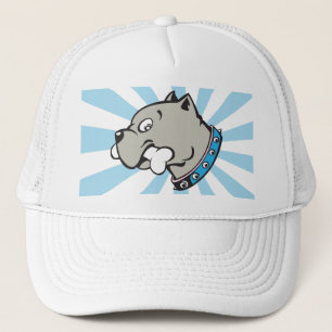 Tête de Pitbull de bande dessinée - casquette bl