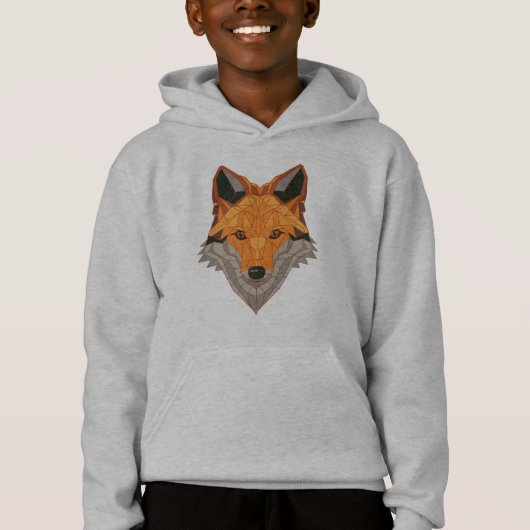 Tête de renard orange polygonale dessin animalier (Devant)