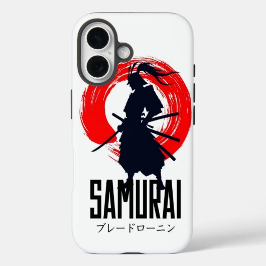 Tête de samouraï noir et vert – Coque IPHONE perso (Verso)