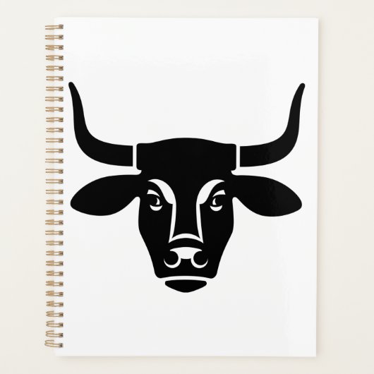 Tête de taureau noir minimaliste silhouette de bœu (Devant)