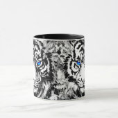 Tête de tigre blanche - Tiger bleu yeux café Mug (Centre)
